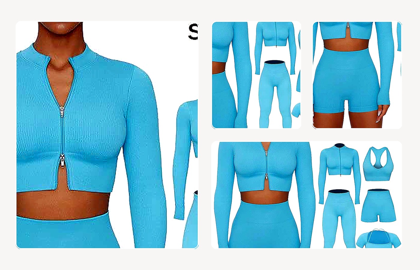 Six-Piece Seamless Set wearing and construction view 1