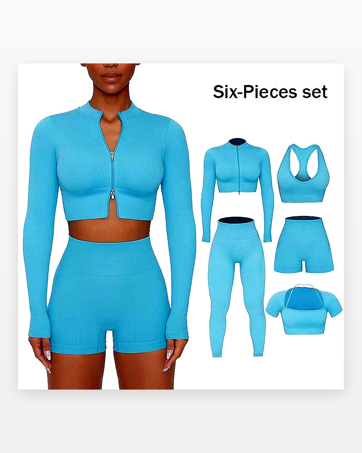 Six-Piece Seamless Set seamless activewear product reference for Yinshan B2B development