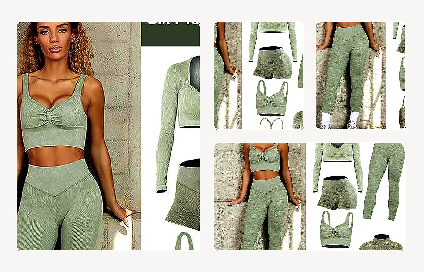 Six-Piece Activewear Set wearing and construction view 1