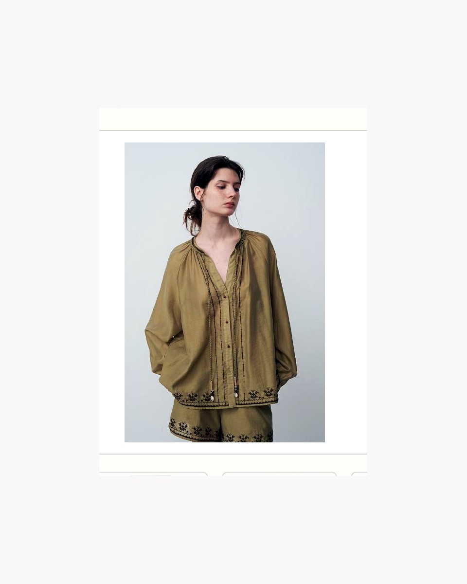 Embroidered Resort Tunic Shirt product reference for custom casual fashion manufacturing