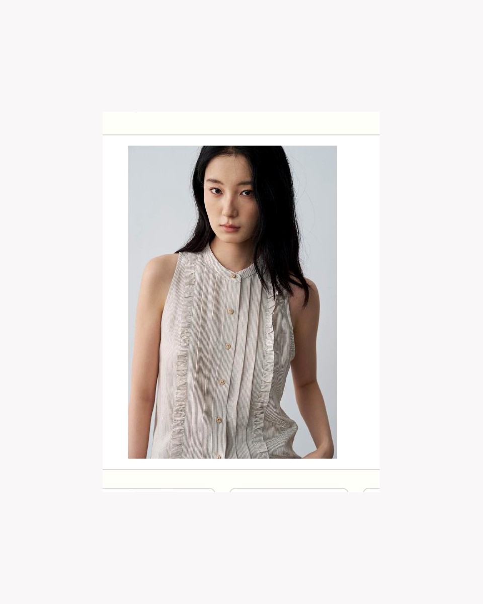Pleated Sleeveless Blouse product reference for custom casual fashion manufacturing