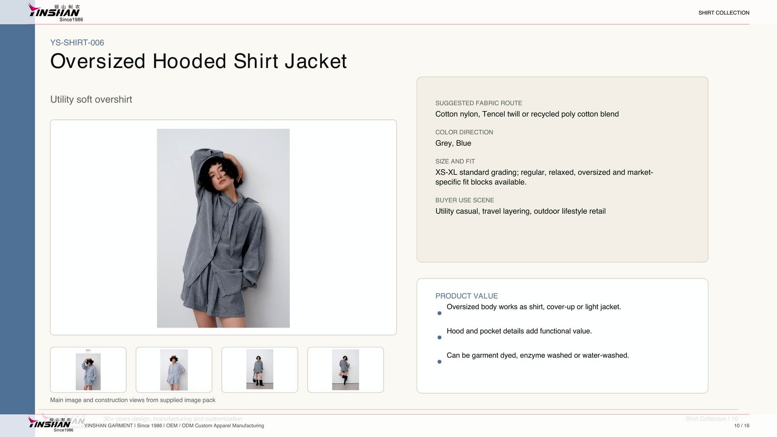 Oversized Hooded Shirt Jacket main development reference