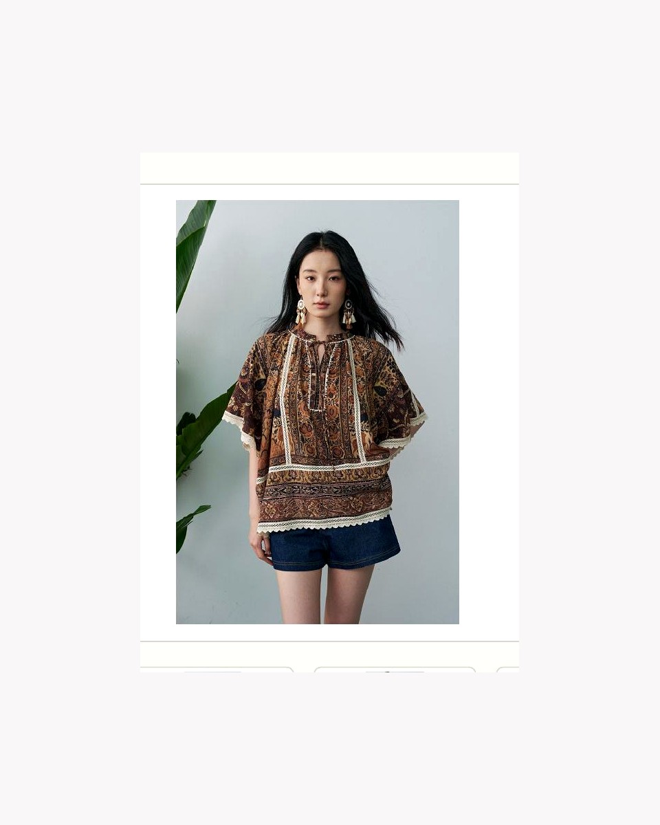 Border Print Resort Shirt product reference for custom casual fashion manufacturing