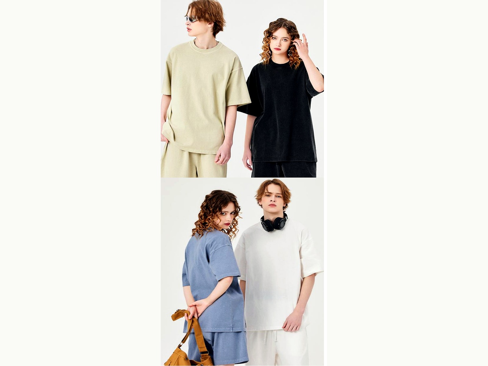 Heavy Washed Oversized Tee wearing and construction view 1