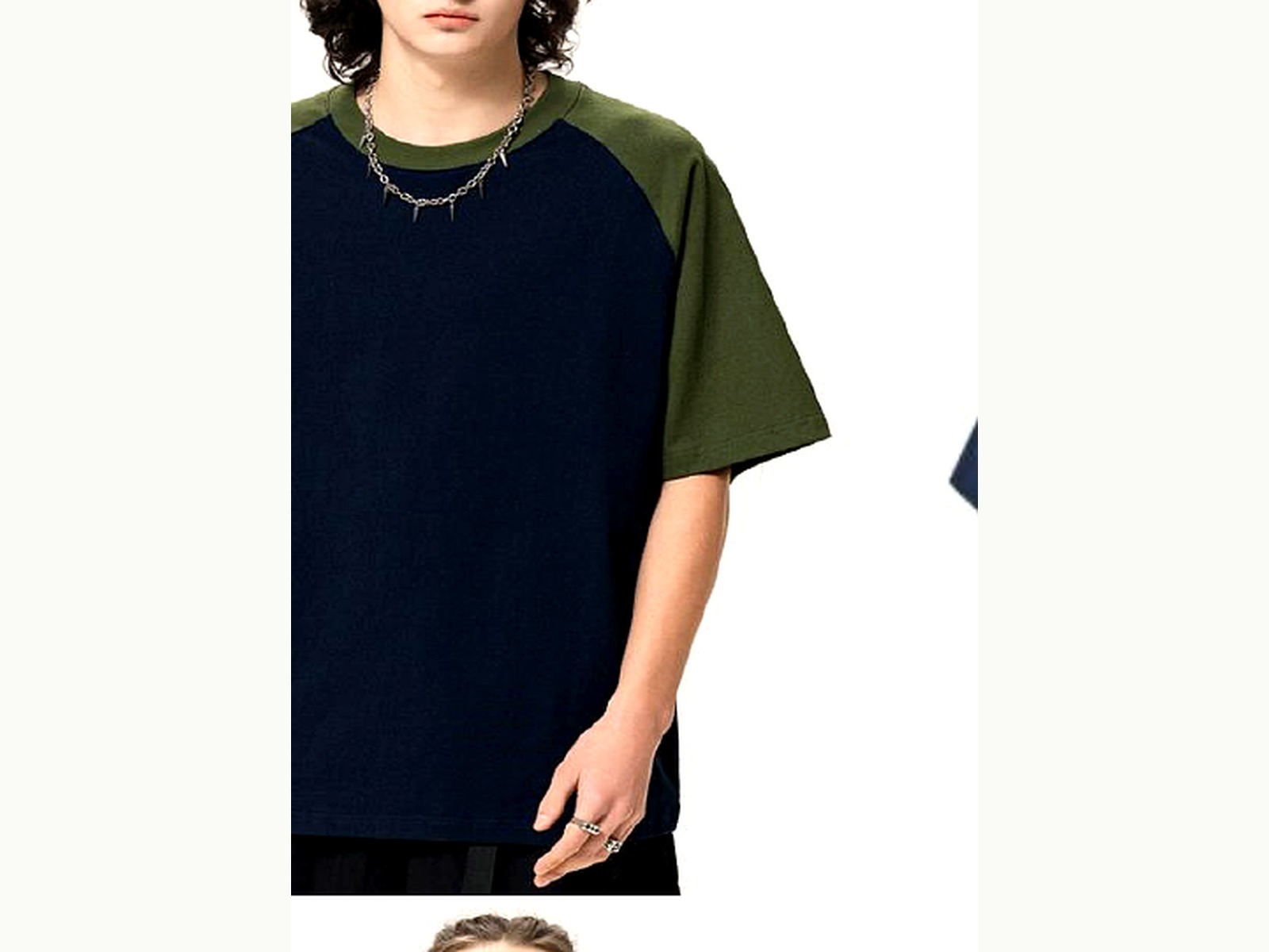 Retro Raglan Color-Block Tee wearing and construction view 2