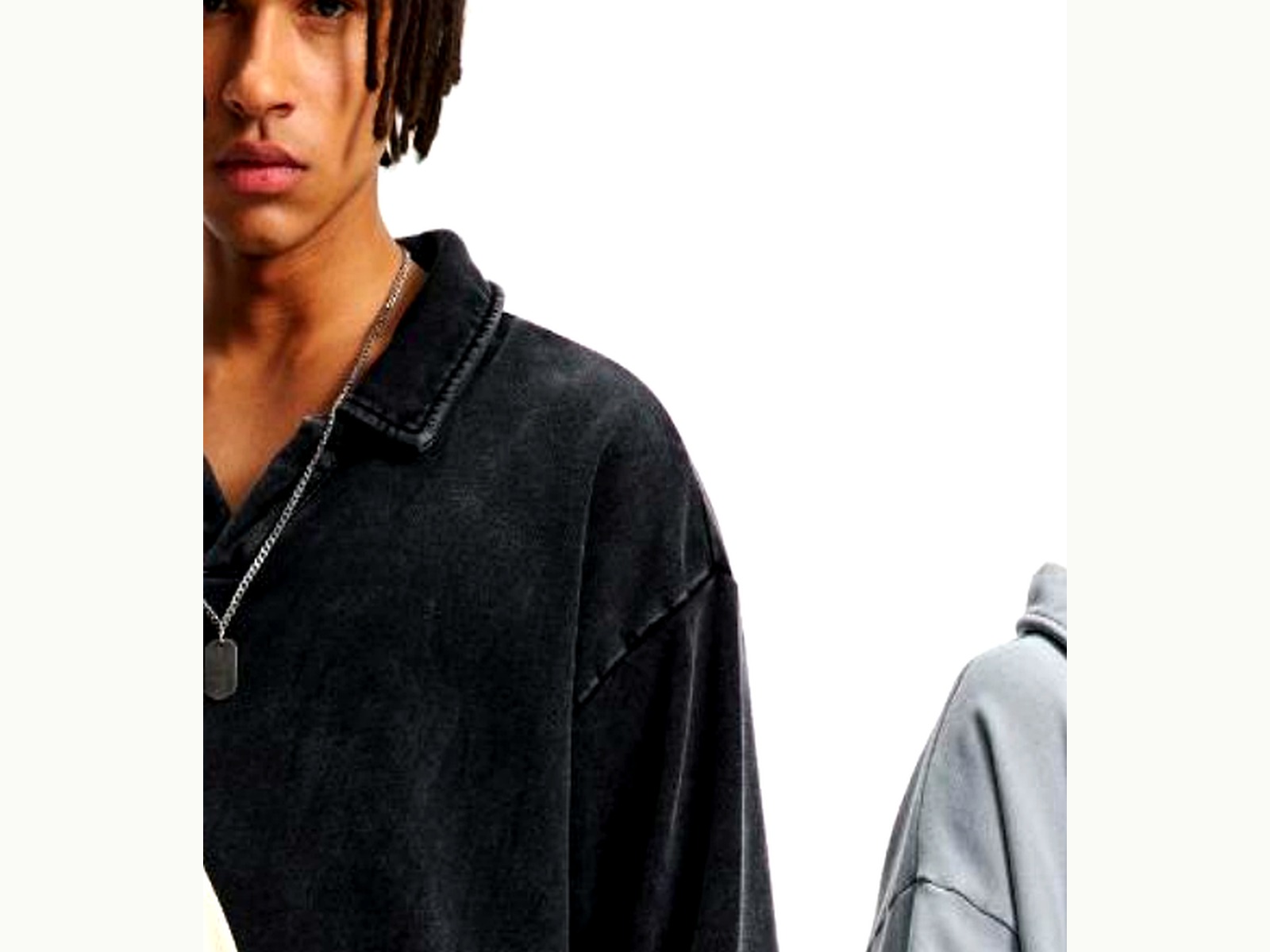 Heavyweight Quarter-Zip Pullover wearing and construction view 2