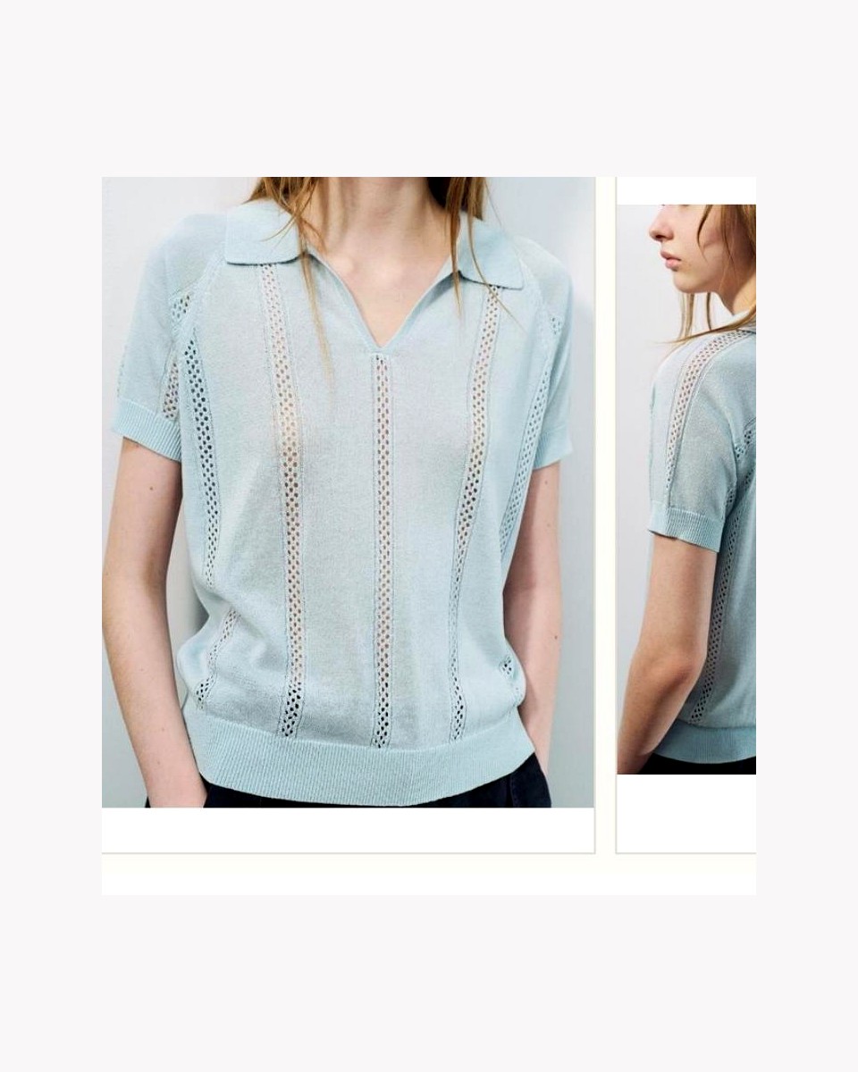 Acrylic Lyocell Linen Soft Polo Tee product reference for custom casual fashion manufacturing
