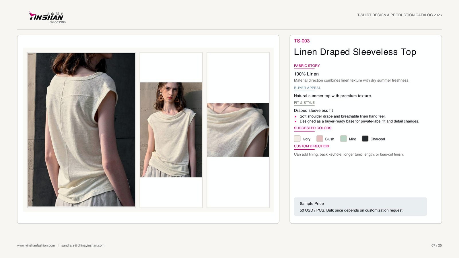 Linen Draped Sleeveless Top main development reference