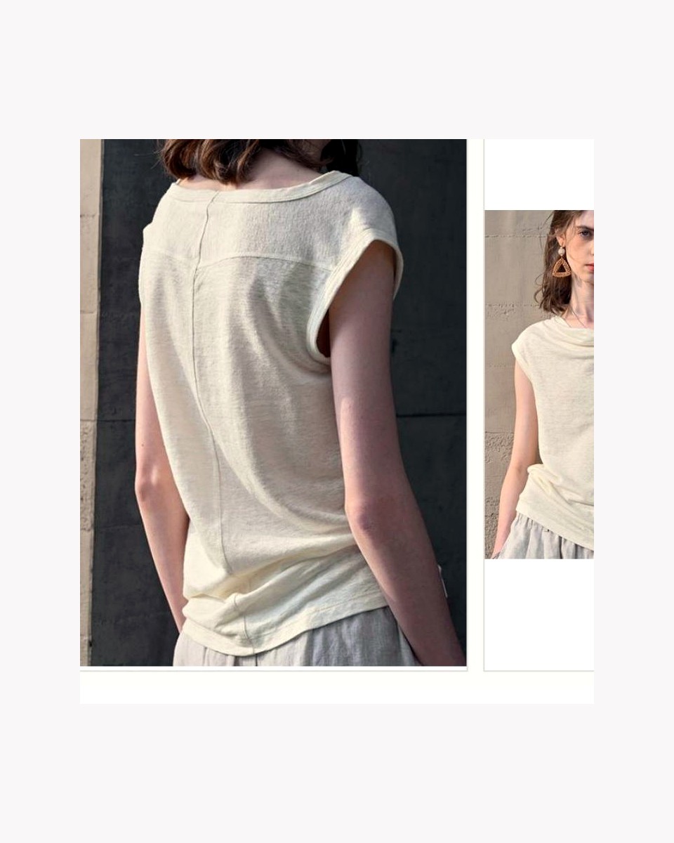 Linen Draped Sleeveless Top product reference for custom casual fashion manufacturing