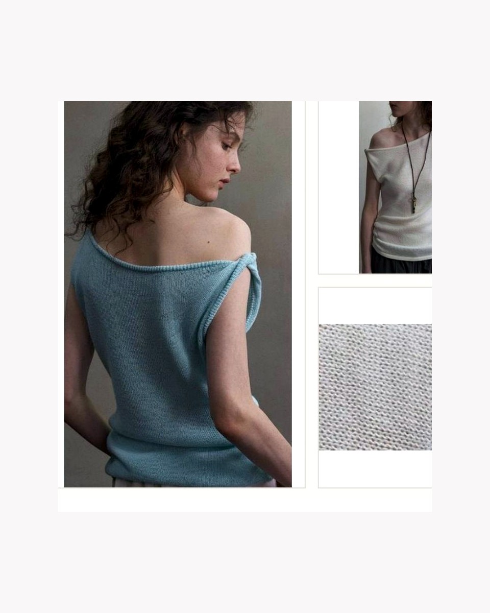Acrylic Wool Off-Shoulder Knit Top product reference for custom casual fashion manufacturing