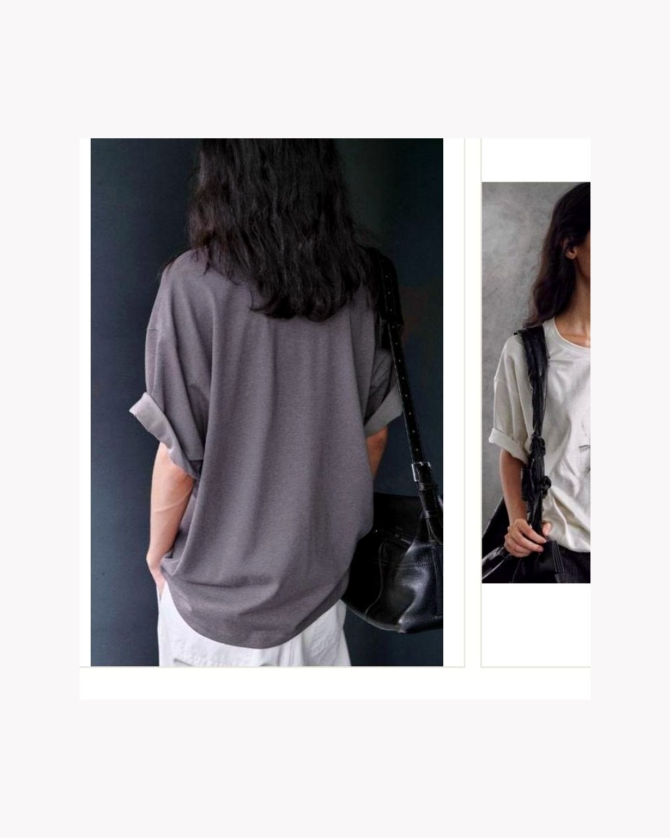 Cotton Lyocell Linen Relaxed Tee product reference for custom casual fashion manufacturing