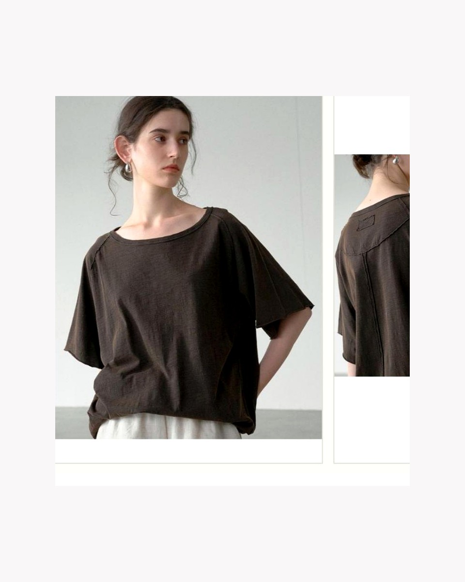 Cotton Boxy Crew Neck Tee product reference for custom casual fashion manufacturing