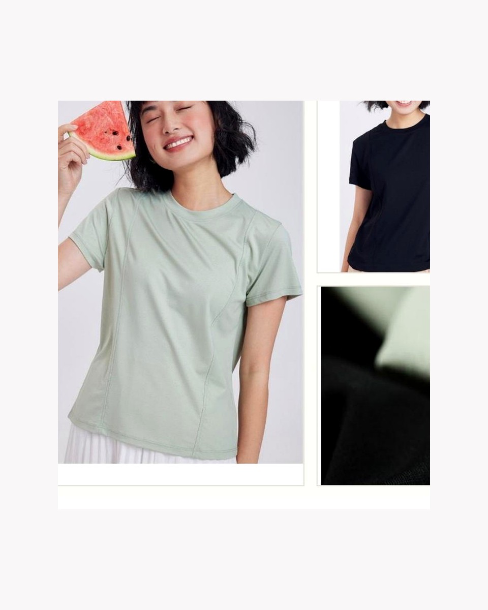 Silk Blend Polished Tee product reference for custom casual fashion manufacturing