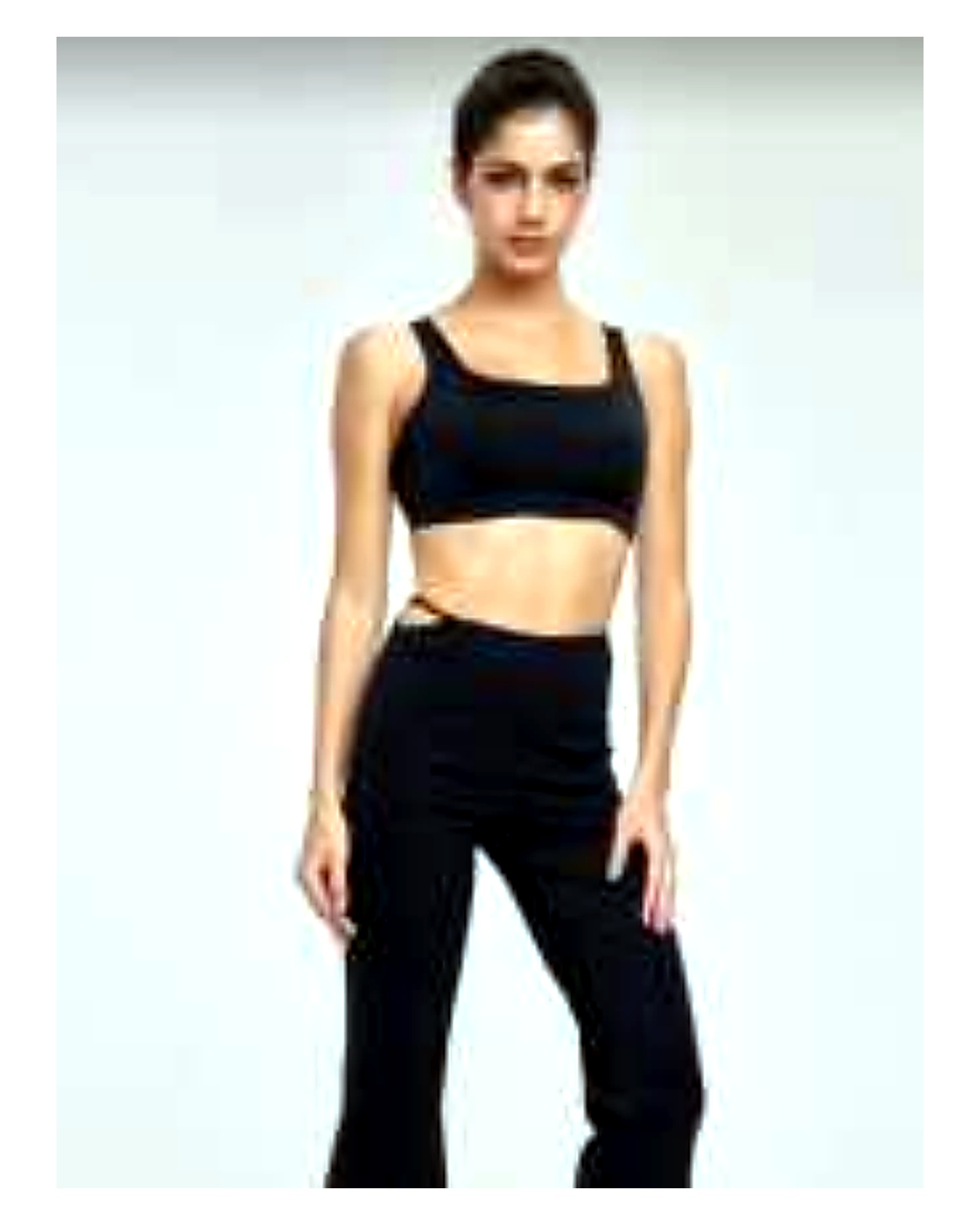 Custom Yoga Sports Bra DWB115007 wearing and construction view 3
