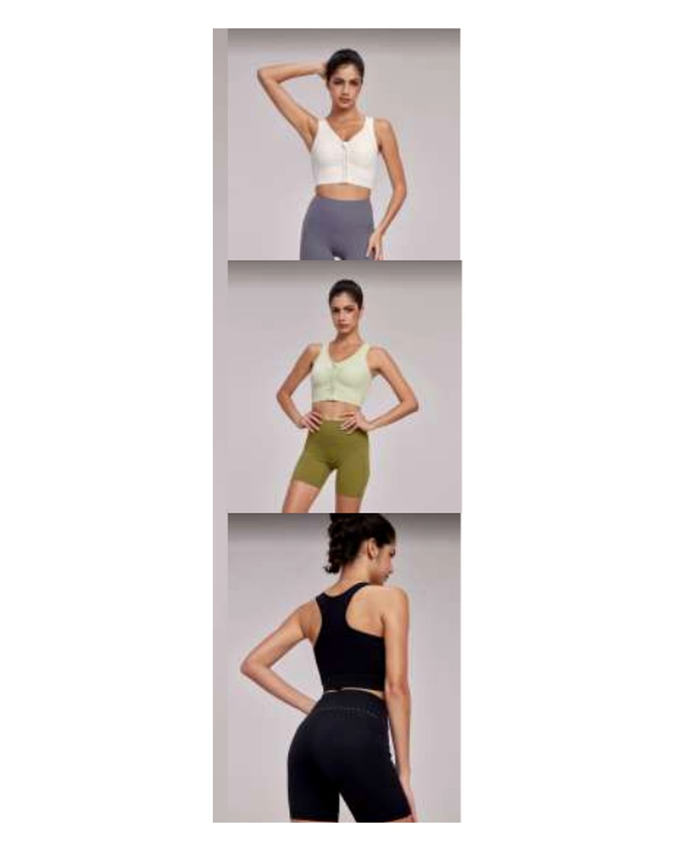 Custom Yoga Sports Bra DWB115020 wearing and construction view 1