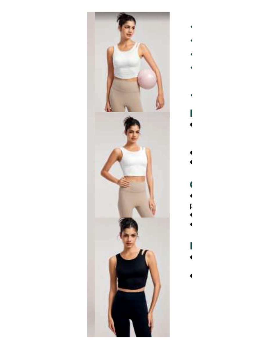 Custom Yoga Sports Bra DWB115024 wearing and construction view 1