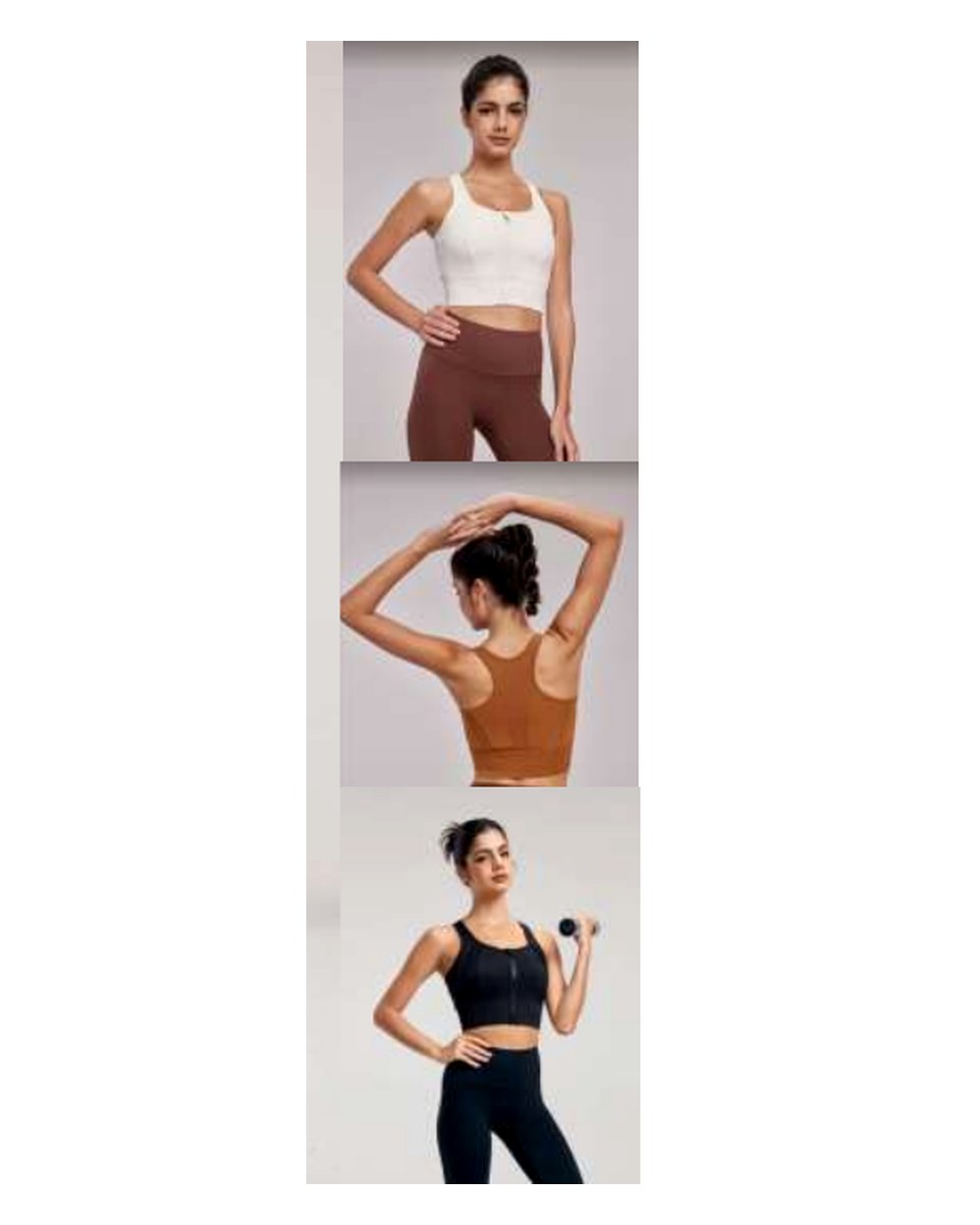 Custom Yoga Sports Bra DWB115058 wearing and construction view 1