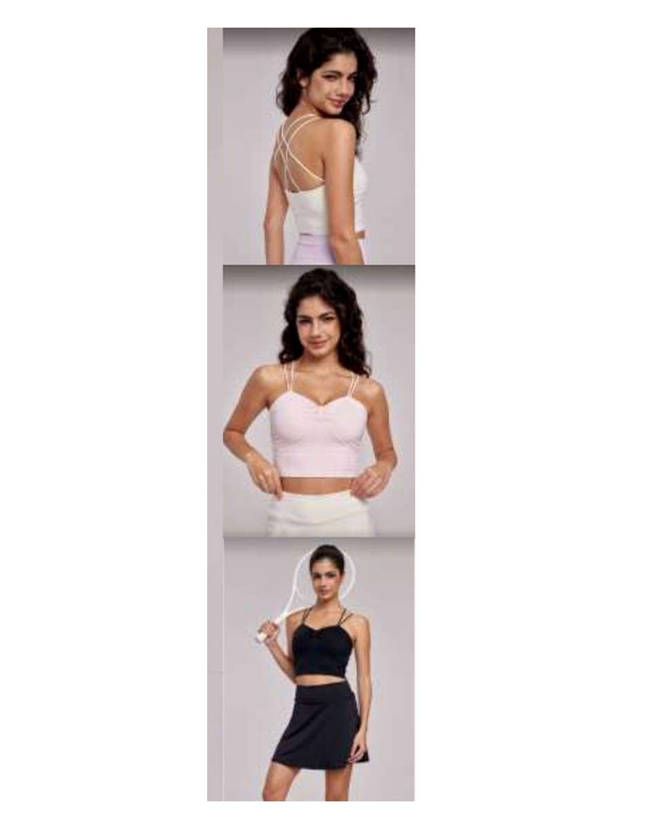 Custom Yoga Sports Bra DWC115033 wearing and construction view 1