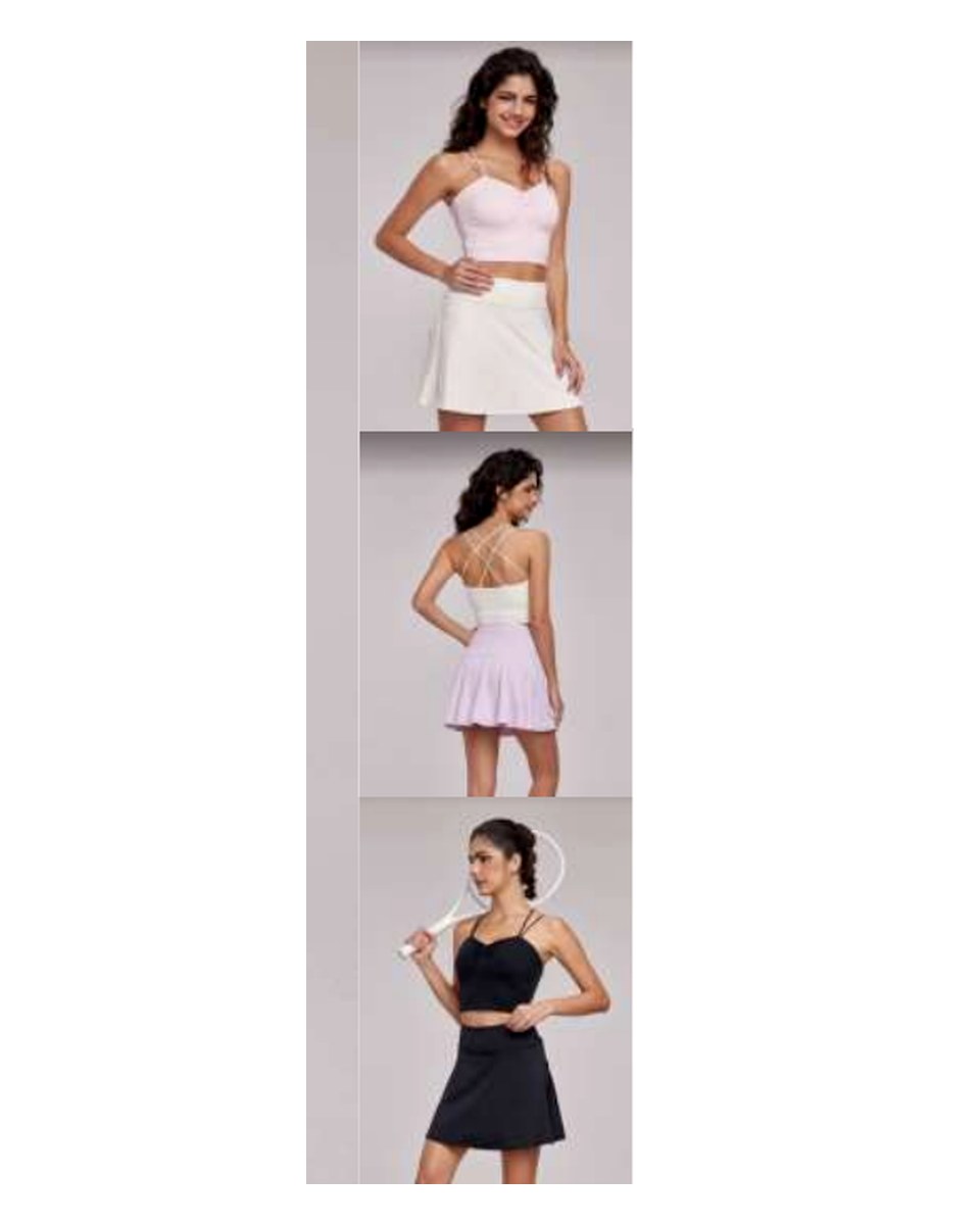 Custom Tennis Skirt DWD115066 wearing and construction view 1