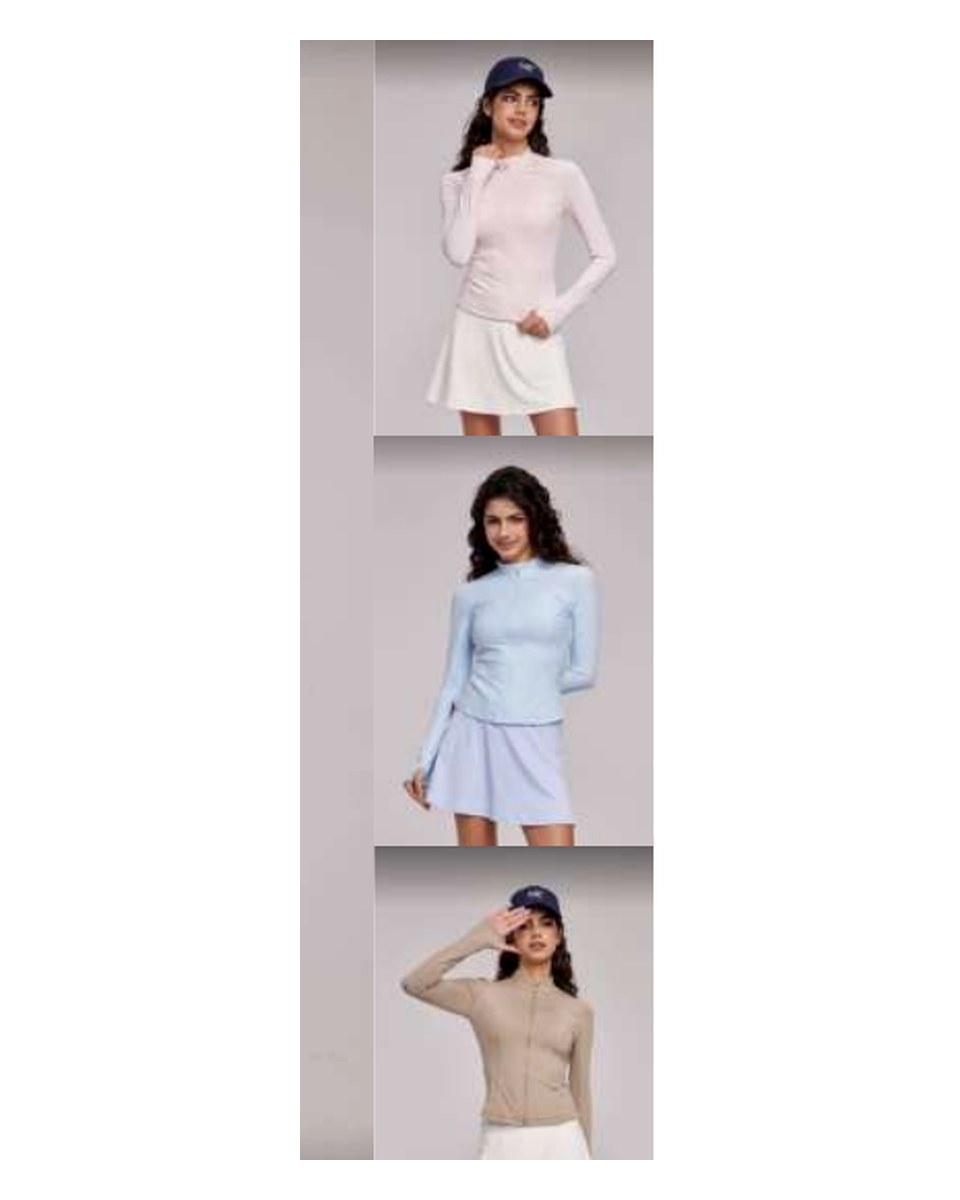 Custom Long-Sleeve Active Top DWN115080 wearing and construction view 1
