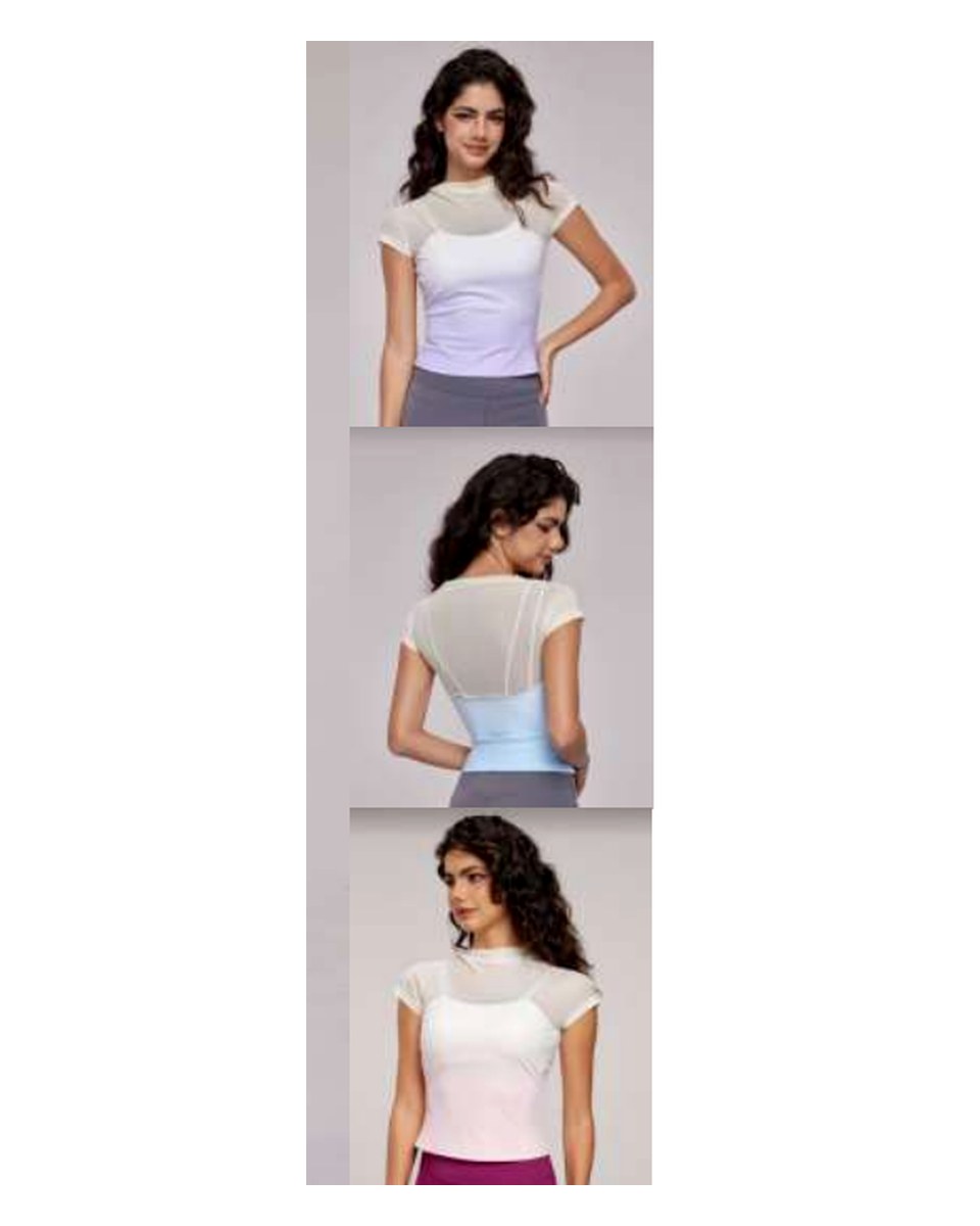 Custom Yoga Top DWY115002 wearing and construction view 1